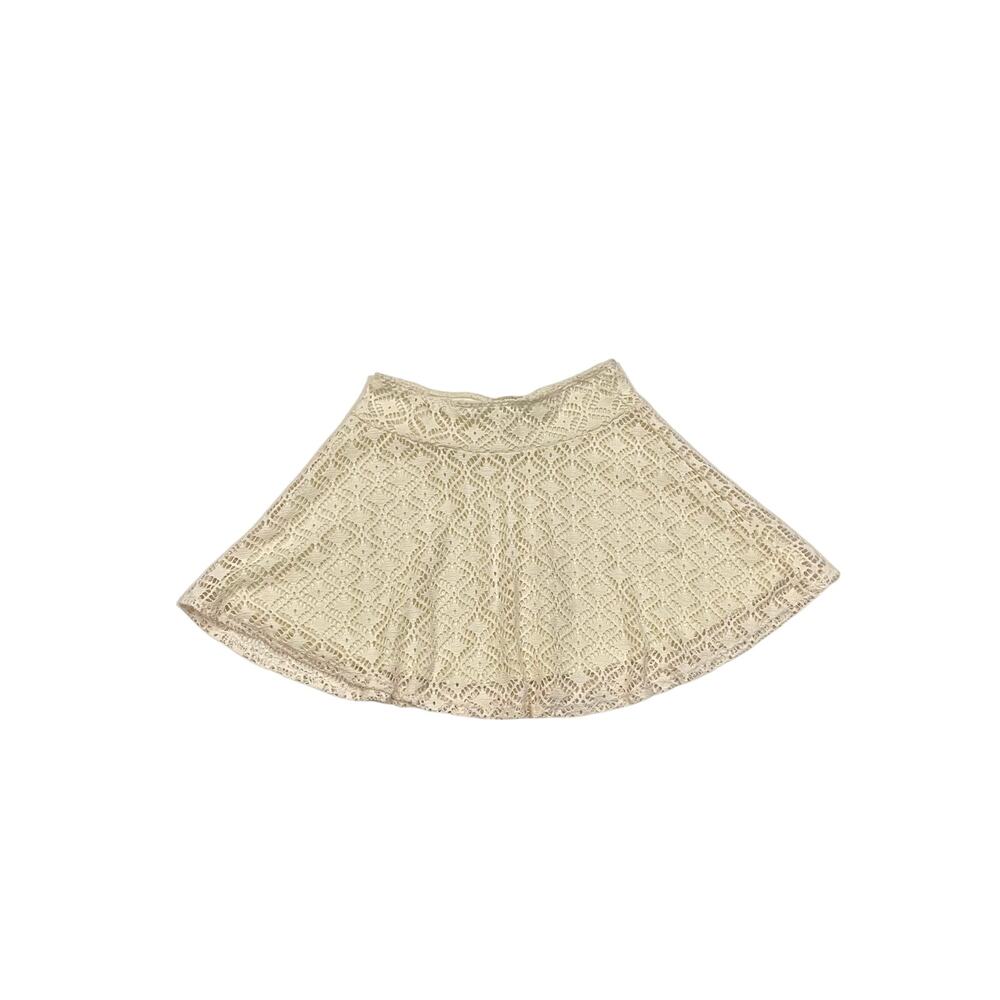 Women's Lily White Crochet Lace Skirt Juniors Size Medium Ivory